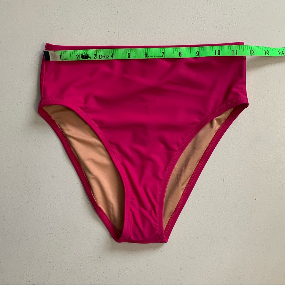J Crew Pink High-Rise Bikini Bottom Size XS NWT Radiant Fuchsia Swimwear - Picture 12 of 15